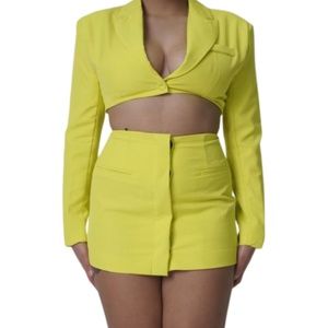 NEON OPEN STOMACH BLAZER DRESS
